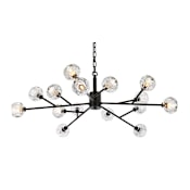 Elegant Lighting Graham 15 Light 42" Wide Multi Light Pendant Black / Clear