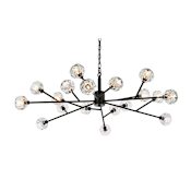 Elegant Lighting Graham 18 Light 48" Wide Multi Light Pendant Black / Clear