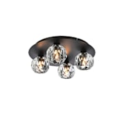 Elegant Lighting Graham 4 Light 14" Wide Flush Mount Ceiling Fixture Black / Clear