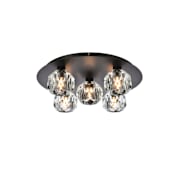 Elegant Lighting Graham 5 Light 16" Wide Flush Mount Ceiling Fixture Black / Clear