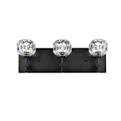 Elegant Lighting Graham 3 Light 6" Tall Wall Sconce Black / Clear