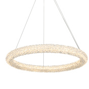 Elegant Lighting Bowen 26" Wide LED Crystal Ring Chandelier Chrome