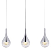 Elegant Lighting Amherst 3 Light 24" Wide LED Suspension Linear Pendant Chrome