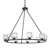 Elegant Lighting Cadence 9 Light 36" Wide Ring Chandelier Black