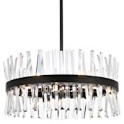 Elegant Lighting Serephina 14 Light 25" Wide Crystal Drum Chandelier with Clear Crystal Accents Black