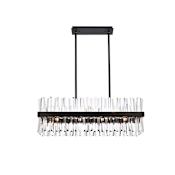 Elegant Lighting Serephina 20 Light 36" Wide Crystal Linear Chandelier with Clear Crystal Accents Black