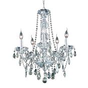 Elegant Lighting Verona 5 Light 21" Wide Crystal Chandelier with Golden Teak Royal Cut Crystals Chrome