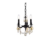 Elegant Lighting Lillie 3 Light 10" Wide Crystal Chandelier with Clear Royal Cut Crystals Dark Bronze