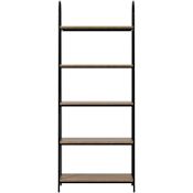 Elegant Lighting Billie 71" Wide 5 Shelf Wood Veneer and Iron Shelving Unit Natural Driftwood