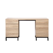 Elegant Lighting Emerson 60" Wide MDF and Metal 6 Drawer Office Desk Mango Wood