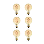 Elegant Lighting Pack of (6) Edris 6 Watt Vintage Edison Dimmable G25 Medium (E26) Edris LED Bulbs - 300 Lumens, 2700K, and 80CRI Amber