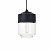 Elegant Lighting Ashwell 7" Wide Mini Pendant Black / Clear