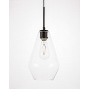 Elegant Lighting Gene 7" Wide Mini Pendant Black