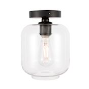 Elegant Lighting Collier 7" Wide Semi-flush Ceiling Fixture Black