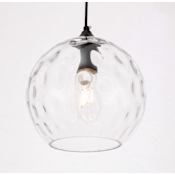 Elegant Lighting Cashel Single Light 10" Wide Mini Pendant Black