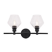 Elegant Lighting Gene 2 Light 19" Wide Vanity Light Black