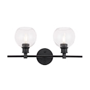 Elegant Lighting Collier 2 Light 19" Wide Vanity Light Black