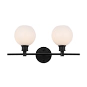 Elegant Lighting Collier 2 Light 19" Wide Vanity Light Black