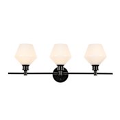 Elegant Lighting Gene 3 Light 28" Wide Vanity Light Black