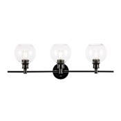 Elegant Lighting Collier 3 Light 28" Wide Vanity Light Black