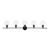 Elegant Lighting Gene 5 Light 47" Wide Vanity Light Black