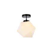 Elegant Lighting Lawrence 10" Wide Semi-flush Ceiling Fixture Black / White