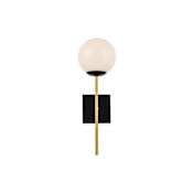 Elegant Lighting Neri 18" Tall Bathroom Sconce Black / Brass / White