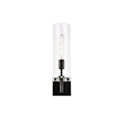 Elegant Lighting Savant 18" Tall Bathroom Sconce Black / Clear