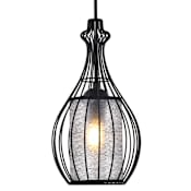 Elegant Lighting Miya 7" Wide Cage Pendant Black