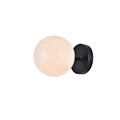 Elegant Lighting Mimi 6" Tall Bathroom Sconce Black / Frosted White