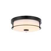 Elegant Lighting Kolson 12" Wide 18 Watt Flush Mount Drum Ceiling Fixture Black