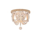 Elegant Lighting Jolie 3 Light 12" Wide Flush Mount Drum Ceiling Fixture Antique White