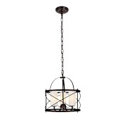 Elegant Lighting Wren 3 Light 15-13/16" Wide Pillar Candle Pendant with Glass Shades Dark Copper Brown / White