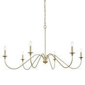 Elegant Lighting Rohan 6 Light 54" Wide Taper Candle Style Chandelier Brass