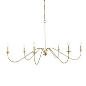 Elegant Lighting Rohan 6 Light 60" Wide Taper Candle Style Chandelier Brass