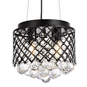 Elegant Lighting Tully 4 Light 10" Wide Crystal Mini Pendant with Clear Crystal Accents Black