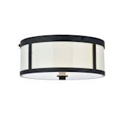 Elegant Lighting Hadrian 2 Light 12" Wide Flush Mount Drum Ceiling Fixture with Frosted Glass Shade Flat Black