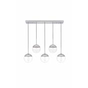 Elegant Lighting Eclipse 5 Light 42" Wide Linear Pendant with Clear Glass Chrome