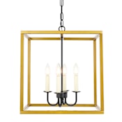 Elegant Lighting Eclipse 4 Light 16" Wide Taper Candle Chandelier Brass / Black