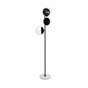 Elegant Lighting Eclipse 3 Light 66" Tall Tree Floor Lamp with Clear Glass Black