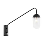 Elegant Lighting Kace Single Light 18" Tall Wall Sconce with Clear Glass Black