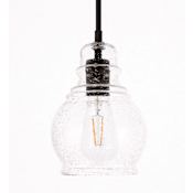 Elegant Lighting Pierce Single Light 6" Wide Mini Pendant Black
