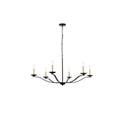 Elegant Lighting Trey 6 Light 42" Wide Taper Candle Style Chandelier Black