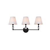 Elegant Lighting Bethany 3 Light 27" Wide Vanity Light Black / White
