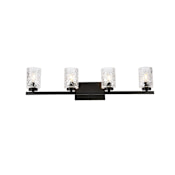 Elegant Lighting Cassie 4 Light 32" Wide Vanity Light Black / Clear