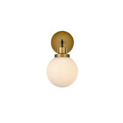Elegant Lighting Hanson 12" Tall Bathroom Sconce Black / Brass / Frosted