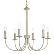 Elegant Lighting Brielle 6 Light 26" Wide Taper Candle Style Chandelier Weathered Dove