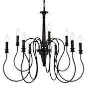 Elegant Lighting Flynx 9 Light 31" Wide Taper Candle Style Chandelier Black