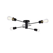 Elegant Lighting Xavier 4 Light 26" Wide Semi-Flush Ceiling Fixture Black