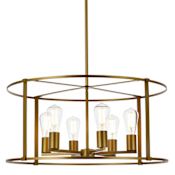 Elegant Lighting Agnys 6 Light 26" Wide Drum Chandelier Brass